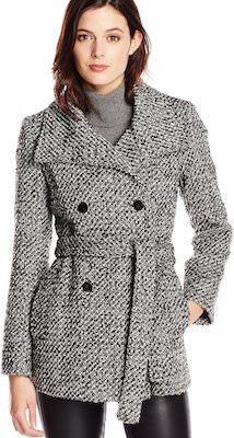 calvin klein black and white coat