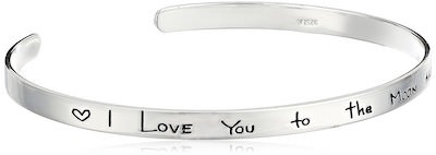 I Love You To The Moon And Back Silver Cuff Bracelet