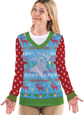 Women's Check Out My Rack Ugly Christmas Sweater