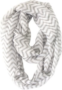 Vivian & Vincent Grey Zig Zag infinity Scarf