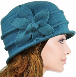Daisy Flower Wool Cloche Hat