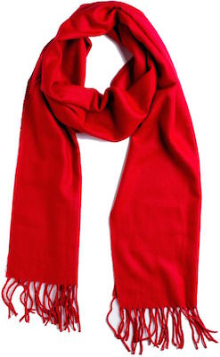 women's Red Cashmere Feel Winter Scarf