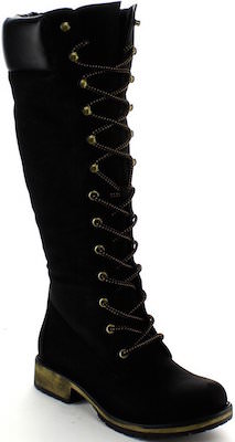 Black knee hight boots with laces