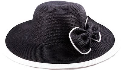 Wide Brim Straw Hat With Bow