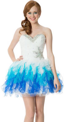 Short Tonal Ruffle Dress For Prom Or Homecoming and also sweet 16