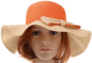Large Brim Straw Beach Hat With Bow