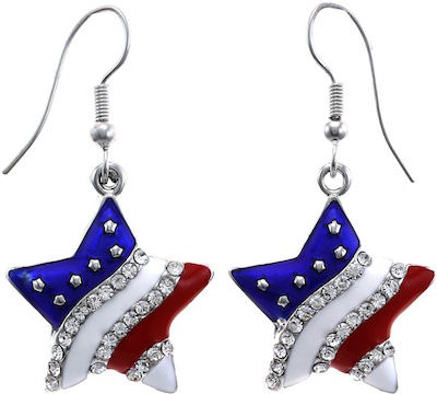 Star Shaped Stars And Stripes Earrings
