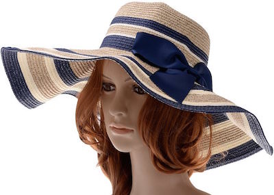 Large Brim Striped Straw Summer Hat