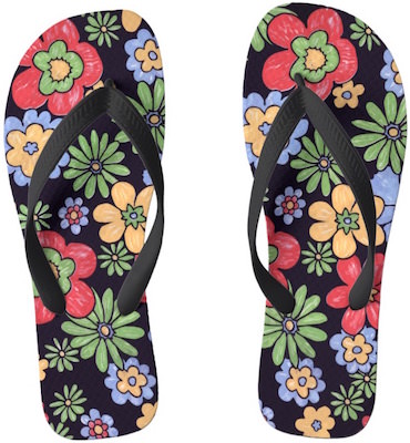 women's Colorful Flowers Flip Flops