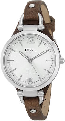 Fossil Women's Watch With Brown Leather Strap