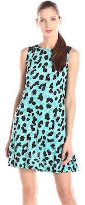 French Connection Women's Mint Green Leopard Print Dress