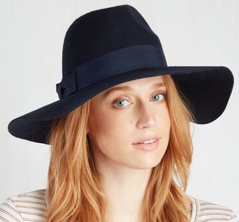 Blue Felt Women's Hat