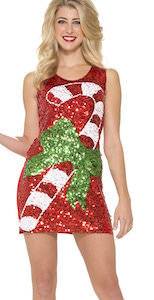 Sequin Christmas Candy Cane Dress