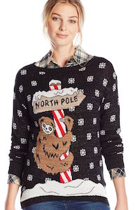 women's North Pole Sloth ugly Christmas Sweater