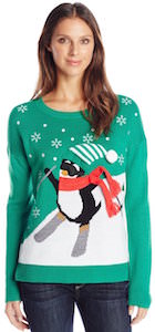 Women's Skiing Penguin Christmas Sweater