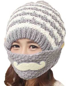Winter Hat With Mustache Mask