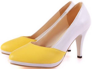White And Yellow pumps