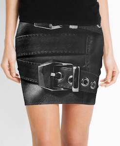 Fake Leather Looking Skirt With Buckles
