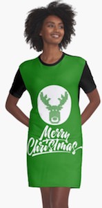 Merry Christmas And A Moose T-Shirt Dress