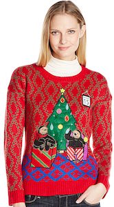 Christmas Tree And Sloths And Lights Christmas Sweater