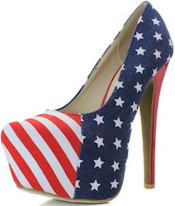 US Stars And Strips Flag High Heels