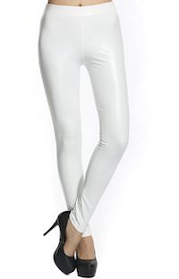 white leather leggings