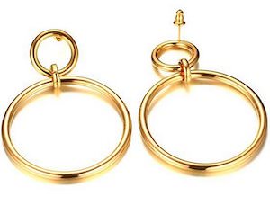 Gold Color Loop Earrings