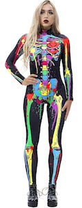 women's colorful skeleton costume