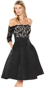 Black And Lace Off Shoulder Dress