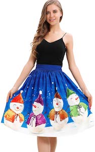 Women’s Festive Snowman Skirt