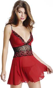 Red Satin Sexy Nightgown