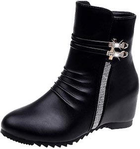Black Low Boots With Bling