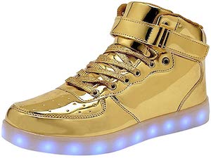 Golden Sneakers With Lights